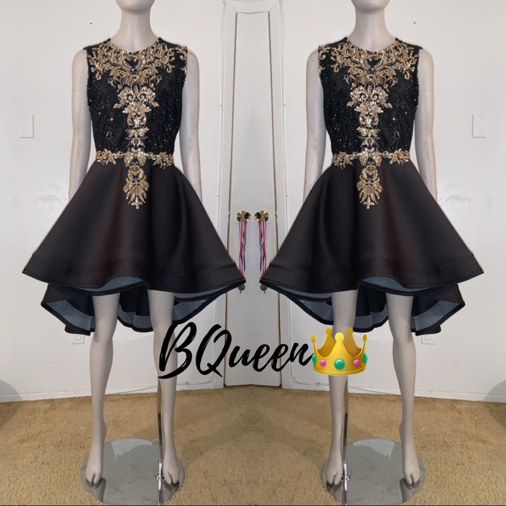 Black high low cocktail dress